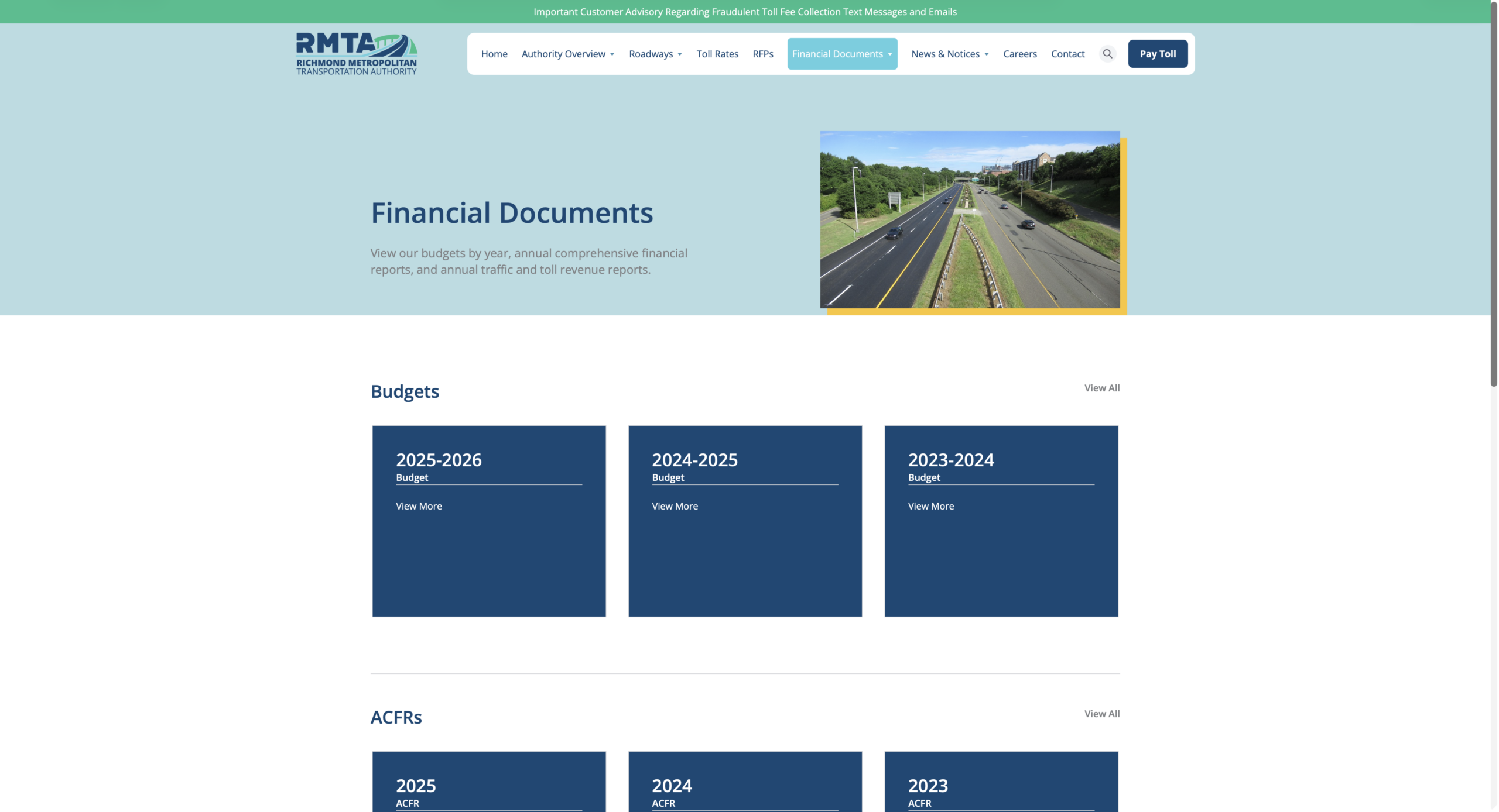 rmta financial documents page